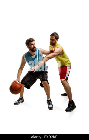Game of two basketball players Stock Photo