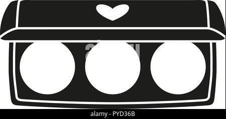 Black and white eyeshadow palette silhouette Stock Vector