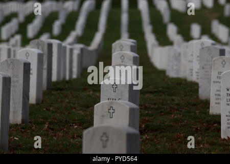 Tombstones of American servicemen and women at Arlington National Cemetery, Washington DC, USA Stock Photo