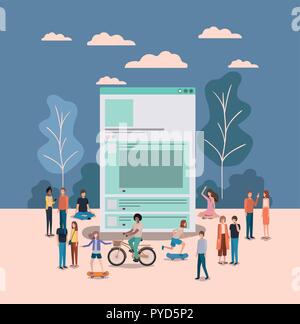 mini people with documents paper Stock Vector