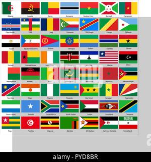 Vector illustration of different countries flags set. All flags Africa Stock Vector