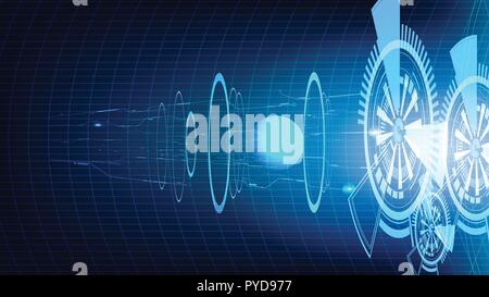 Vector abstract blue space technology backgrounds Stock Vector