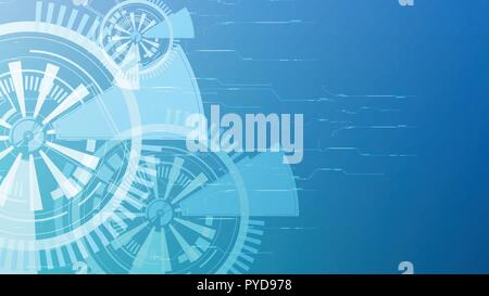 Vector abstract blue technology button backgrounds Stock Vector