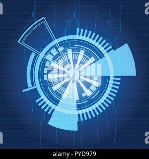 Vector abstract blue technology button design element Stock Vector