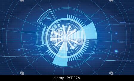 Vector abstract blue technology interface backgrounds Stock Vector