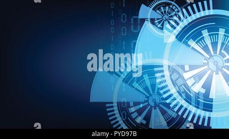 Vector abstract blue technology matrix backgrounds Stock Vector