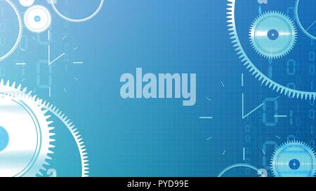 Vector abstract technological digital gear backgrounds Stock Vector