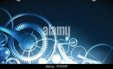 Vector abstract technological gear fragment background Stock Vector