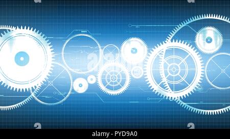 Vector abstract technological gear light effect backgrounds Stock Vector