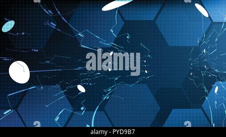 Vector abstract technological hud space interface background Stock Vector