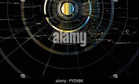 Vector abstract technological metallic space background Stock Vector