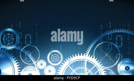 Vector technological gear modern light effect backgrounds Stock Vector