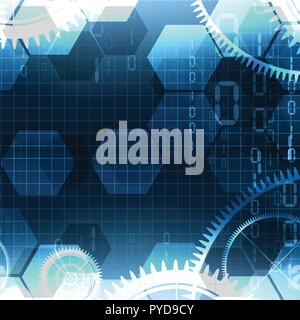 Vector technological illuminated element background Stock Vector