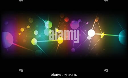 Vector abstract technological colorful cell background design Stock Vector