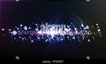 Vector abstract technological illuminated wave background design Stock Vector