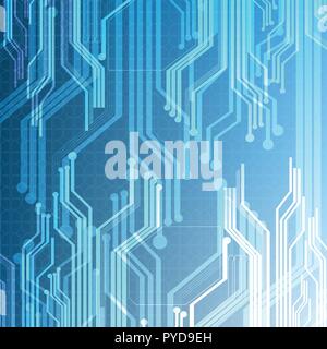 Vector technological illuminated circuit board background design Stock Vector