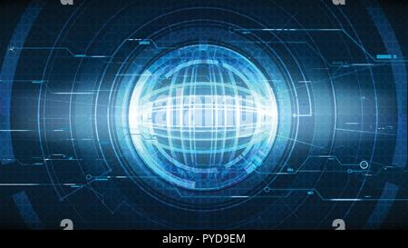 Technological future cyber interface global abstract background ...