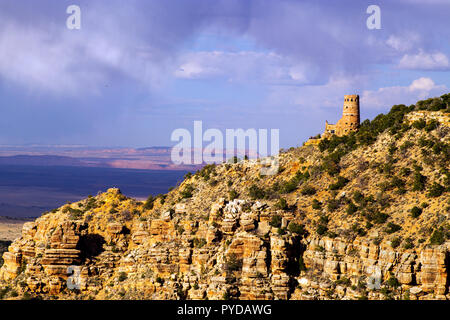Desert View Watch Tower, Grand Canyon National Park, Arizona Stock Photo