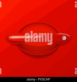 Red car door handle vector icon Stock Vector