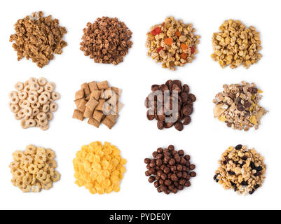 Cereals set isolated on white background Stock Photo