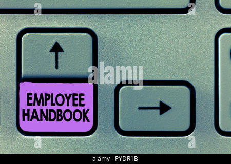 Handwriting text Employee Handbook. Concept meaning Document that contains an operating procedures of company. Stock Photo