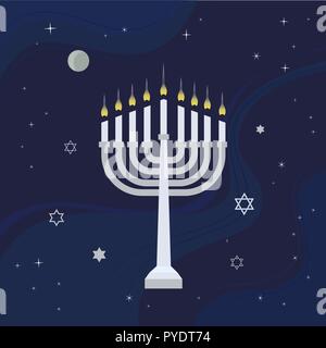 Hanukkah candles Stock Vector