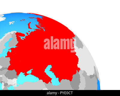 Soviet Union on simple blue political globe. 3D illustration. Stock Photo