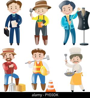 People doing different kinds of jobs illustration Stock Vector