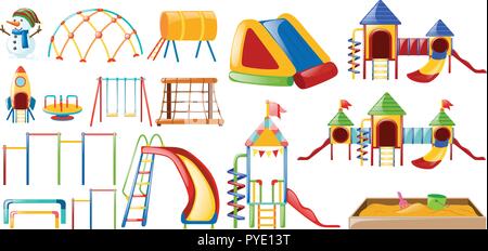 Different stations at playground illustration Stock Vector