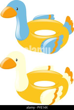 Swim rings shape of duck illustration Stock Vector