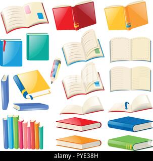 Different design of book and notebooks illustration Stock Vector