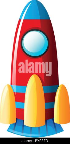 Toy rocket in red color illustration Stock Vector