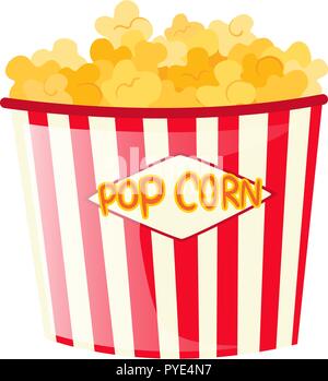 Popcorn in paper bucket illustration Stock Vector