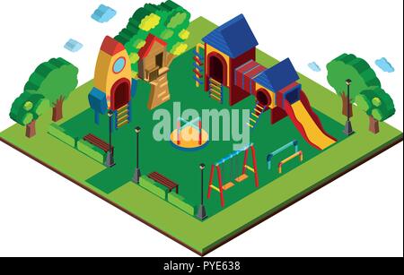 3D design for playground illustration Stock Vector