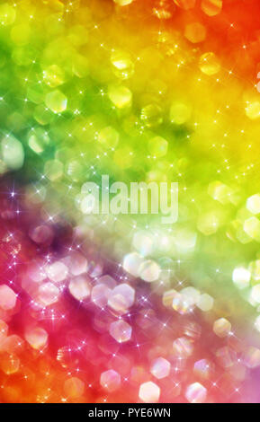 Beautiful defocused bokeh background with white stars Stock Photo