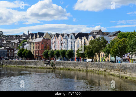 Colourful building on Popes Quay on the River Lee in Cork, County Cork, Republic of Ireland Stock Photo