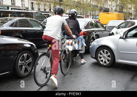 Traffic jam in Paris Stock Photo
