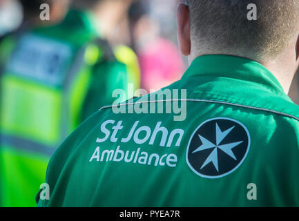 St John Ambulance medic at a sporting event Stock Photo