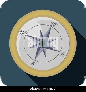 Compass flat icon Stock Vector