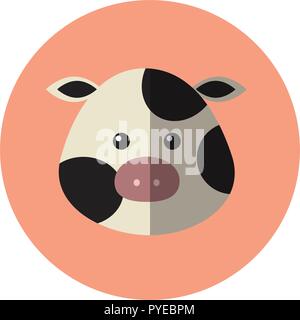 Flat cow icon. Vector illustration Stock Vector