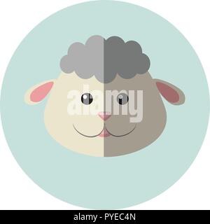 Modern Flat Design Sheep Icon Vector Illustration Stock Vector