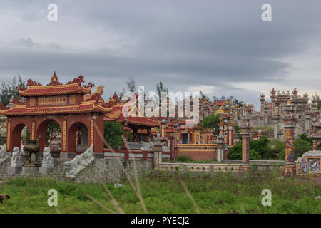 graveyard in the countryside in vietnam Stock Photo