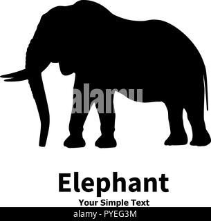 Vector illustration elephant silhouette Stock Vector