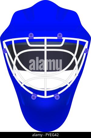 Blue goalie hockey helmet Stock Vector