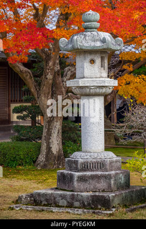 Famous Genko-an Temple with window of enlightenment and window of illusion at autumn day, Kyoto, Kansai, Japan Stock Photo