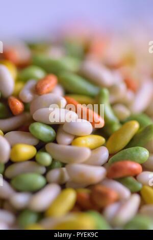 Macro details of sugar coated fennel seeds Indian candy Stock Photo