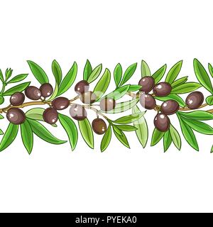 olive vector pattern on white background Stock Vector