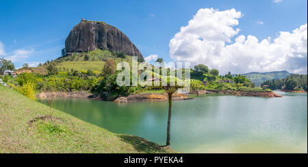 Rock of Guatape (Piedra Del Penol) and Lake in Guatape, Colombia Stock Photo