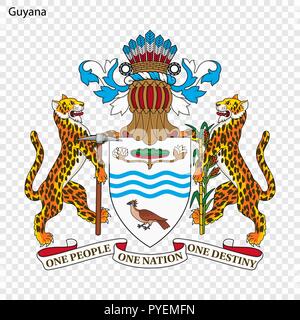 Emblem of Guyana. National Symbol Stock Vector