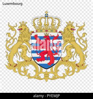 Symbol of Luxembourg. National emblem Stock Vector